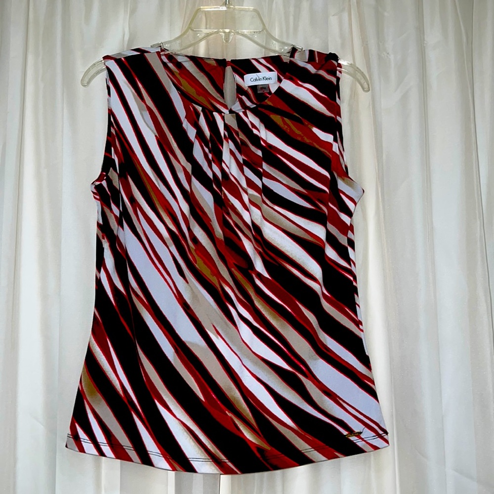 Calvin Klein Abstract  Blouse Size M